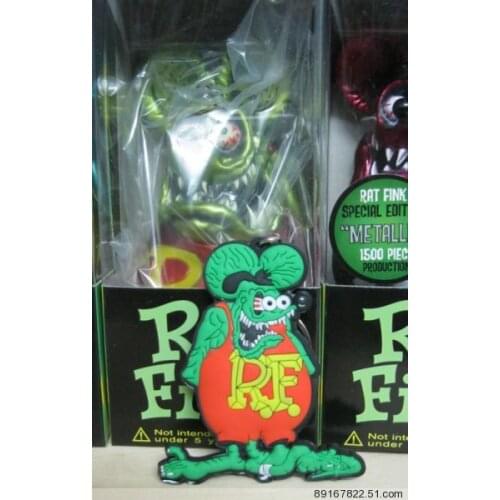 30pcs PUNK RF Rat Fink Action Figure Chain Doll 25g 7.5cm high quality terror cartoon Halloween key chain d12