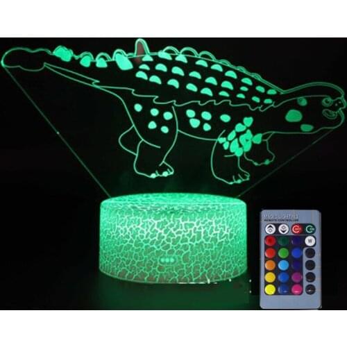 3D Illusion Dinosaur Novelty Toy Lamp 7 Color LED Touch Sleeping Nightlight Animal Light Glow In The Dark Toy Boys Birthday Gift