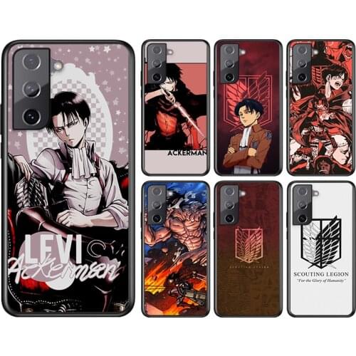 Anime Japanese attack on Titan For Samsung Galaxy S21 S20FE S10 S10e S9 S8 S7 S6 Ultra Plus Lite Edge 5G Black Soft Phone Case
