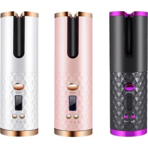 Automatic Ceramic Wireless Curling Iron USB Rechargeable Cordless Hair Curler Hot Sale Ceramic Curly Rotating Curling Wave Styer