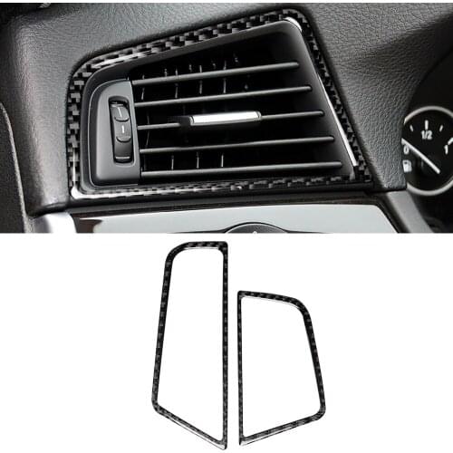For BMW F07 5GT 535i 2010-2016 Dashboard Air Outlet AC Vent Frame Decoration Cover Trim Decal Car Accessory Soft Carbon Fiber