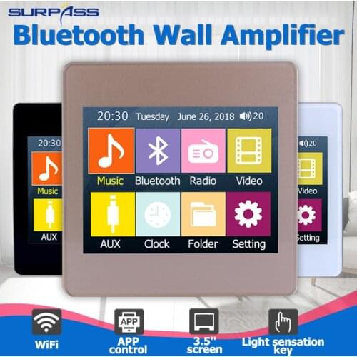 3.5inch Touch Screen Music Panle Background Music System Bluetooth Audio Receiver Amplyfier