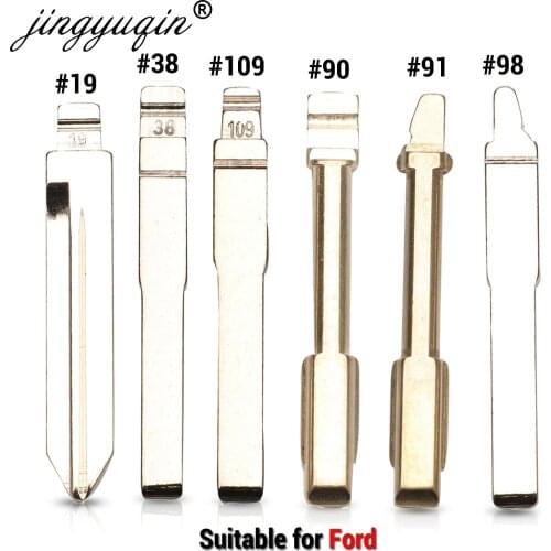 Jingyuqin HU101 FO21 FO38 Car Remote KD Key Blade for Ford Fusion Focus Mondeo Fiesta Galaxy Flip Blank #19 38 90 91 98 NO.109