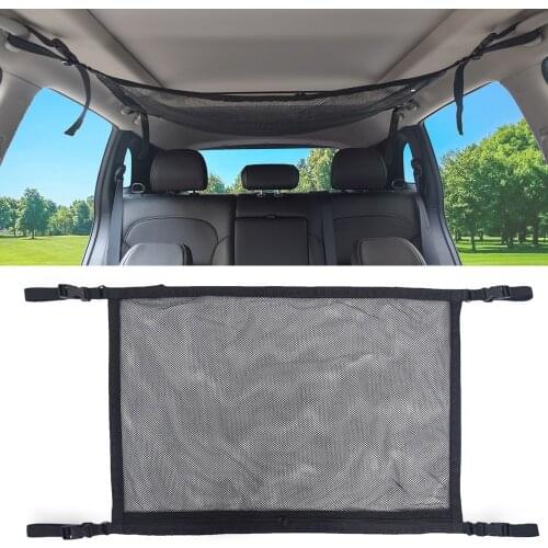 Car Ceiling Storage Net Pocket-Universal Car Roof Interior Cargo Net Bag with Zipper,Car Trunk Storage