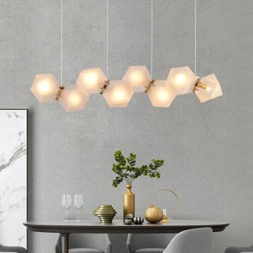 Post Modern Metal Glass Creative DNA Pendant White/ White Long/ Circular Can Choose Designer Lamp For Restaurant chandelier Lamp