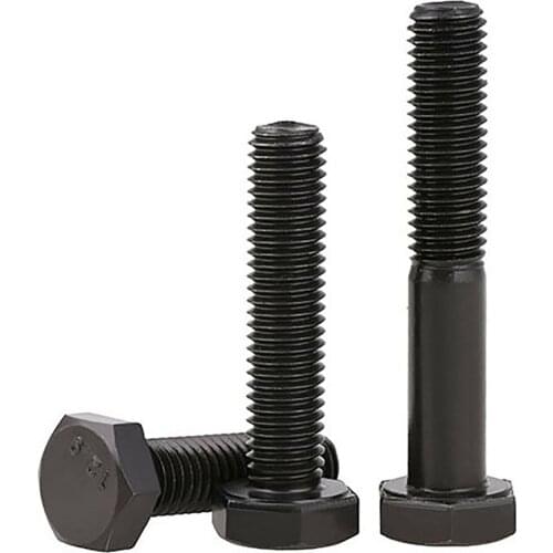 M10 M12 DIN933 Black Outside Hex Head Screws External Hexagon Head Cap Screws Bolts High Tensile Grade 12.9 Alloy Steel