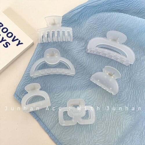 Milky white/Korea INS temperament transparent color system plate hair clip back head shark clip hair clip hair accessories
