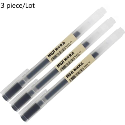 MUJI Set of 3 Gel Pen Black/Blue/Red Ink Color Pens 0.38mm 0.5mm Pens Kawaii Office School Supplies Lapices Scrub Gel Ink Pen