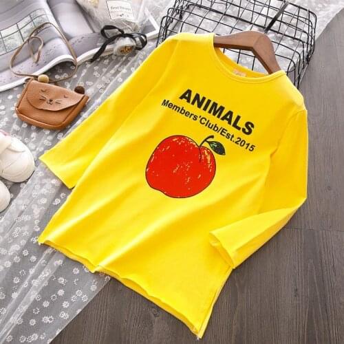 2019 Autumn Fashionable Cartoon Girl Sweatshirts Fruit Long Sleeve Clothes Solid Letters Childrens Sweatshirt