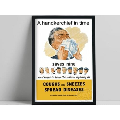 Good Hygiene Keep Healthy Publicity Poster, A Handkerchief In Time Canvas Painting, Vintage Art Concise Wall Picture Home Decor