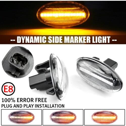 For Citroen C1 C2 C3 C5 C6 Jumpy Led Dynamic Turn Signal Side Marker Light Sequential Blinker For Peugeot 307 206 407 107 607