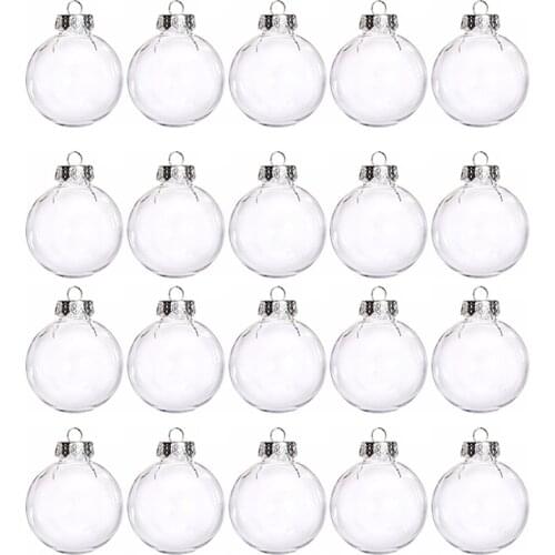 Transparent Christmas Balls Plastic Clear DIY Hanging Ball Bauble Ornaments Christmas Decorations for Home Xmas Tree