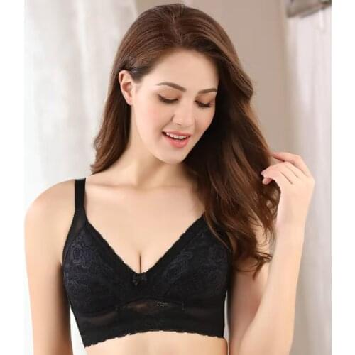 Plus Size Sexy Lace Bra For Women Big Thin Cup B C E F G Lager Sexy Push Up Bra Bralette Comfortable Underwired Deep U Brassiere
