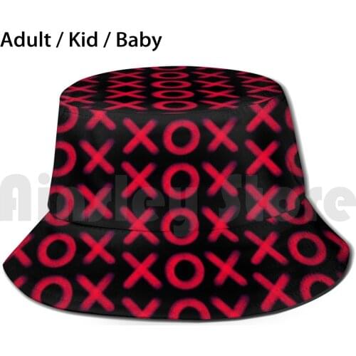 Xoxox - Love And Kisses , X , O , Chalk Lettering Pattern Sun Hat Foldable UV Protection Xox Love Valentine Valentine