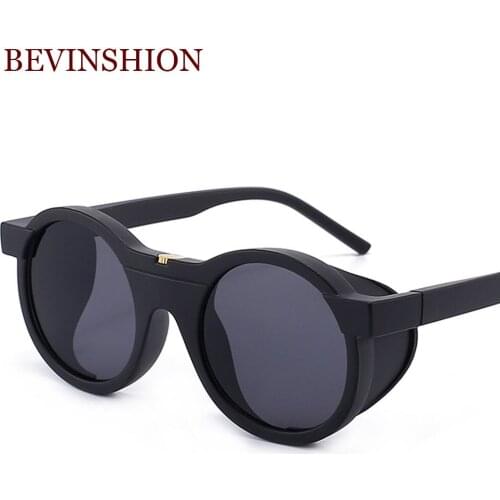 New 2021 Arrival Steampunk Sunglasses Men Sun Glasses Women Punk Style Round Frame Oversized Big Frame Sexy Vintage