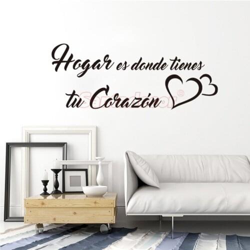 Stickers Design Hogar Es Donde Tienes Tu Corazón Wall Art Decal Bedroom Home Decor Mural Wallpaper House Decoration Poster