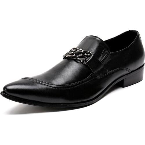 Luxury New Men Shoes Pointed Toe Black Genuine Leathe Shoes Formal Men Dress Shoes Business/ Wedding Business Zapatos Hombre