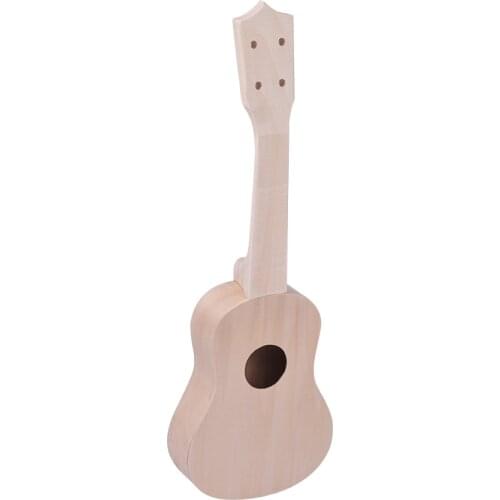 21 Inch Unfinished DIY Ukulele Ukelele Uke Kit Composite Board Body Basswood Neck Plastic Fingerboard Bridge Nylon Strings