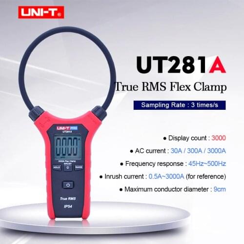 UNI-T UT281A Smart Digital Rogowski Flexible Clamp Meter Multimeter Handheld AC Current tester True RMS Clamp Ammeter