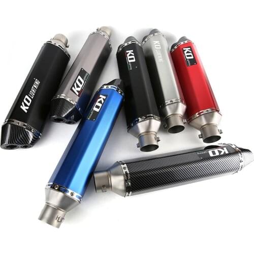 Universal 38-51mm Motorcycle Exhaust Pipe Aluminum Dual-outlet Mufflers No DB Killer Escape Dirt Bike Scooter Exhaust Tips 470mm