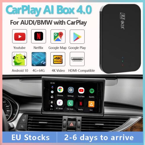Video AI Box for Audi A4 A5 A6 A8 Q3 Q5 Q7 with Built in CarPlay, Supports Mirror Link Multimedia Android System BT