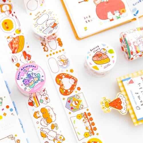 Yoofun Kawaii Decorative Adhesive Tapes Masking Washi Tape Cute Cartoon Stickers Scrapbooking Sticker Label Japanese Stationery