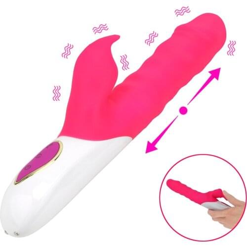 Female Masturbation Clitoral Stimulation Rabbit Vibrator Sex Toys for woman Vibrator Wand Telescopic G spot Dildo Vibrator