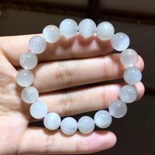 10mm Natural quartz crystal round womens pearl bracelet