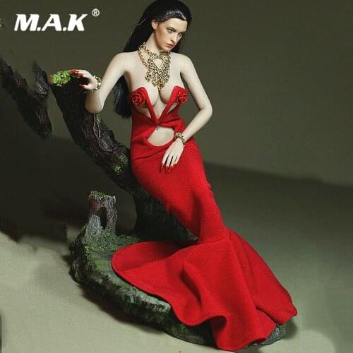 1/6 Scale Sexy Female Clothes Set Red Dress Rose Necklace Clothes For 12" TBLeague Phicen Big Bust Action Figure Body