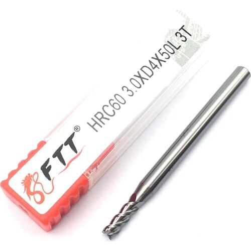 1PC Mill Aluminium 3.0XD4X50L Extra Long HRC60 3Flute Tungsten Carbide Milling Cutter Endmills Mill End Tool CNC Lathe Cutter