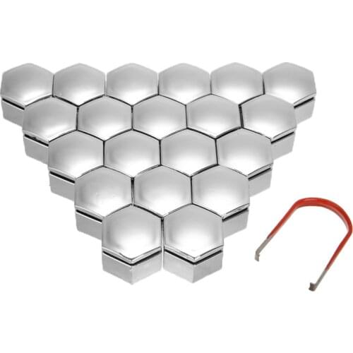 20pcs 22mm Chrome Car Wheel Nut Caps Auto Hub Screw Cover Bolt Rims Exterior Decoration Special Socket Protection Dust Proof