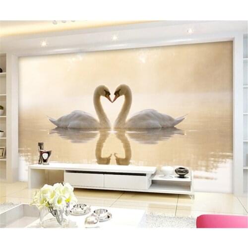 3d Custom Photo mural swan lake papel de parede background sofa tv wallpaper murals wallpaper,home decoration