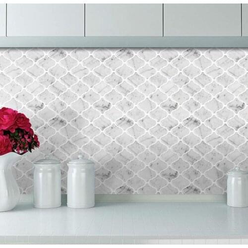 3D Paste Type Wall Sticker Kitchen Wall Tiles Bathroom Mosaic Tile Sticker 25.4*25.4cm Waterproof Oil Resistant Home Decoration