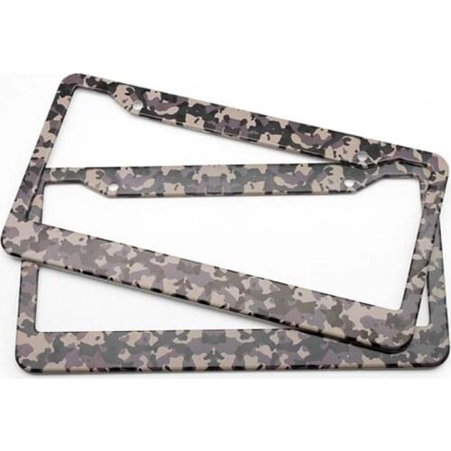 4 Styles of License Plate Frame Camouflage Aluminum Alloy License Plate Frame is Suitable for U.S. Regulations
