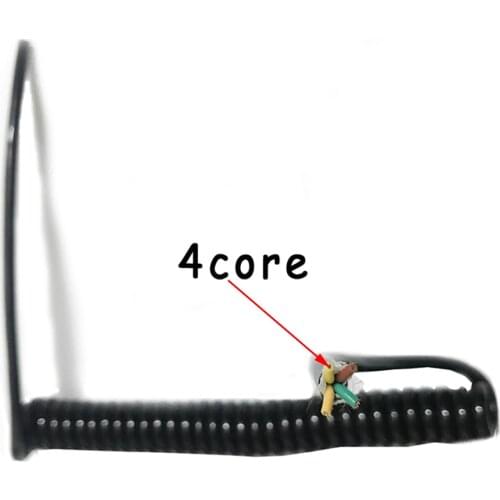 5pcs 4 Core Extensible WireSpiral Electric Cable 0.5 Square 2.5m 5m Black Power Cord 4pin Flexible Spring Wire