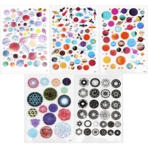 5pc Planet Universe Mix Epoxy Resin Molds UV Resin Stickers Filler Resina Silicone Molds Crystal Sticker Jewelry Making Tools