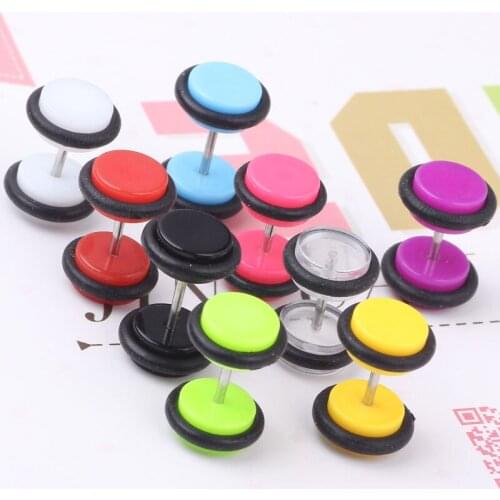 8MM UV Acrylic Fake Ear Plugs Stretcher Earring Taper Spike Cheater Expander Earing Stud Piercing wholesales