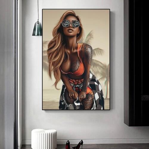 Abstract Sexy Tattoo Woman Canvas Art Posters and Prints Graffiti Pop Art Girls Canvas Paintings Street Art Pictures for Home