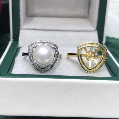 Triangle Shape Ring Mountings Base Findings Accessories Jewelry Mounts Settings Parts for Pearls Beads Crystal Jade Coral Agate