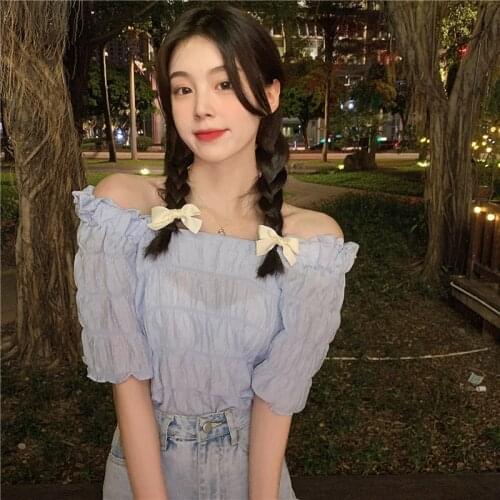 Blusas Mujer De Moda 2021 Verano Elegantes Summer Crop Top Sweet Preppy Style Shirts Woman Blouse Korean Ladies Tops New