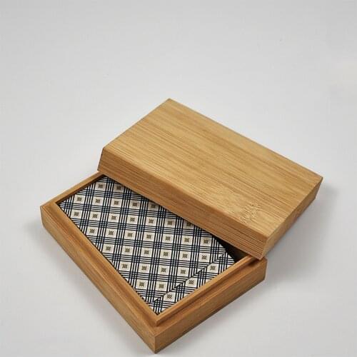 Storage Case for Poker Bamboo Box Holder for Poker Playing Cards