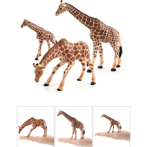 Animal Action Figures Giraffes Plastic Model Toys Simulated Animals Figurine Educational Toys Gift Home Children Kids Figures