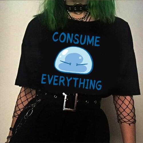 2021 New Japanese Anime That Time I Got Reincarnated as a Slime Graphic Tees Cool Cartoon Unisex T-shirt Male