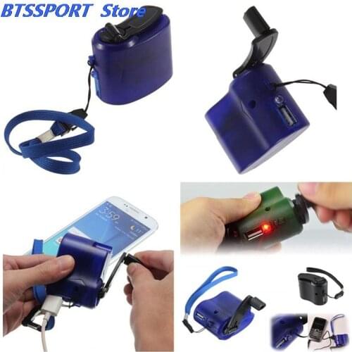 Gmarty 1Pcs USB Phone Emergency Charger Multi Tool Camping Equipment Camping Hand Crank Travel Charger Outdoor Survival Tool