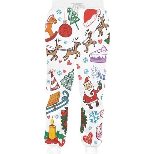 IFPD Funny Christmas Elements Xmas Mens Pants Women Plant 3D Print Sweatpants Harajuku Plus Size Streetwear Trousers