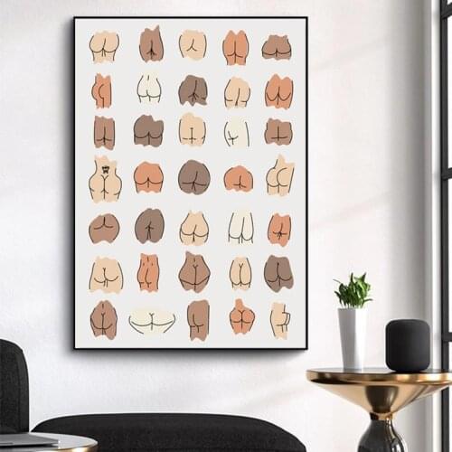 Interesting bathroom, colorful, various races, human bodies, artwork, canvas, posters and canvas prints, living room murals