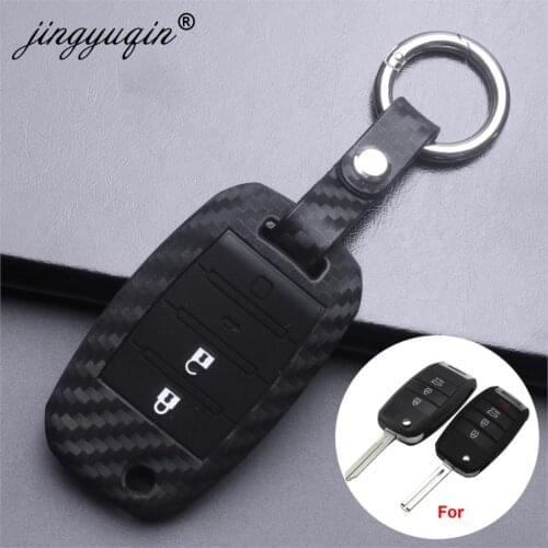 Jingyuqin 10X Silicone Carbon Protection Key Cover Case For 13-16 Kia Optima Sportage Fob Soul Rio Forte Carens 2018 Car Styling