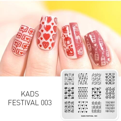 KADS Festival 003 Valentines nail art stamp stamping nail stamp template Image Plates for nail art polish