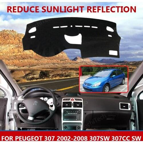 For Peugeot 307 2002-2008 307sw 307cc SW Dashmats Car-styling Accessories Dashboard Cover Pad Carpet sunshade