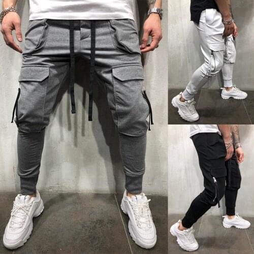 Spring and Autumn Mens Fit Jogging Trousers with Large Pocket Bind and Small Foot Zippered Pouch Fit Jogging Trousers Made in C